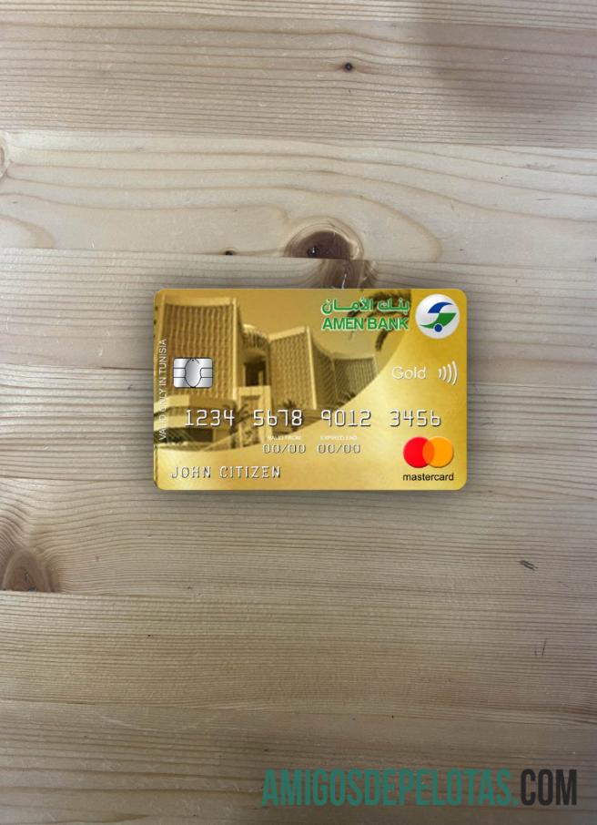 Tunísia Amen Bank Infinite Mastercard Gold Photolook Frente exemplo
